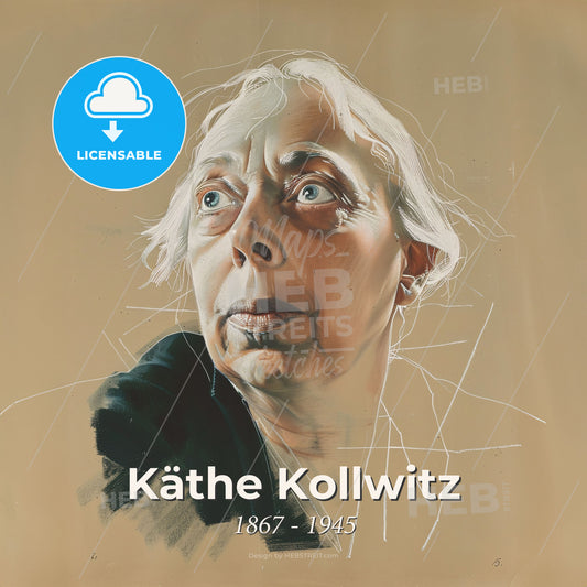 Käthe Kollwitz, 1867 - 1945, German artist - A Drawing Of A Woman Print Template