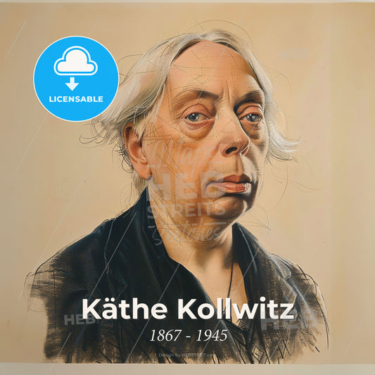 Käthe Kollwitz, 1867 - 1945, German artist - A Portrait Of A Woman Print Template