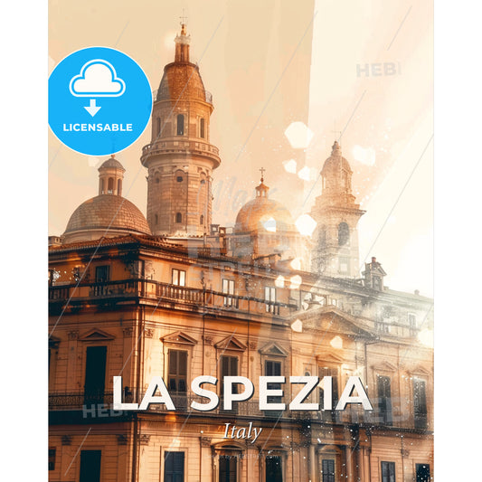 La Spezia City Skyline Poster Art - Mohatta Palace with a large building with a large building with a large building with a large building with a large building with a large building with a large building with a large building with a large building with - Square format print template