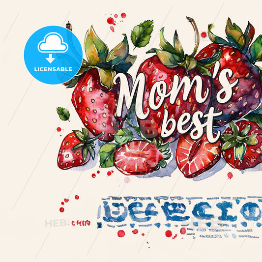 A Watercolor Painting Of Strawberries