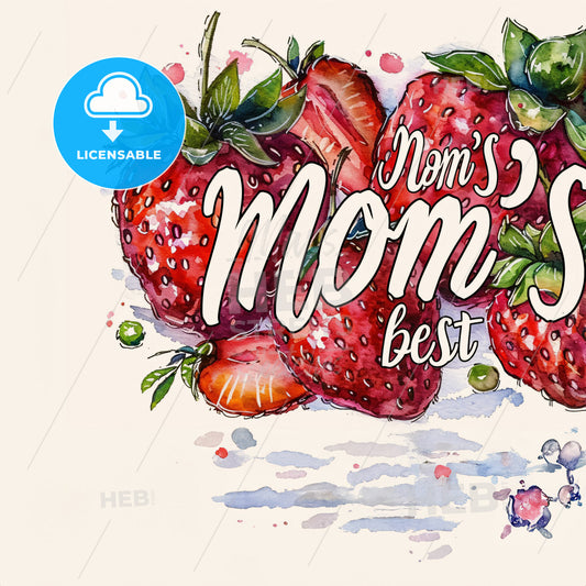 A Group Of Strawberries With White Text