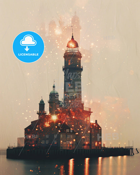 Langeland Composite Skyline Art Sparking Local Hues - A building with a tower on a small island