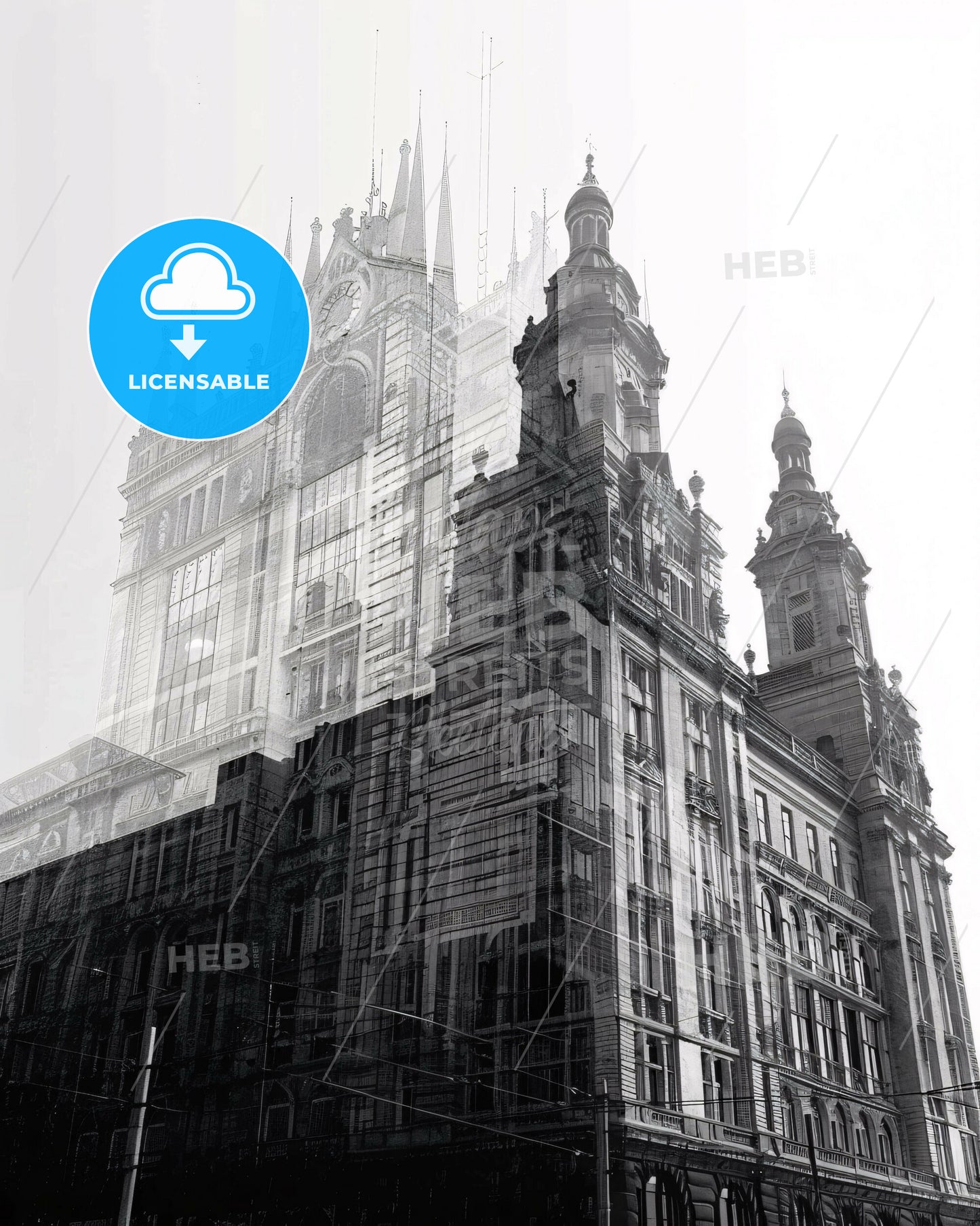 Le Havre Skyline Poster Art Composite - A double exposure of a building