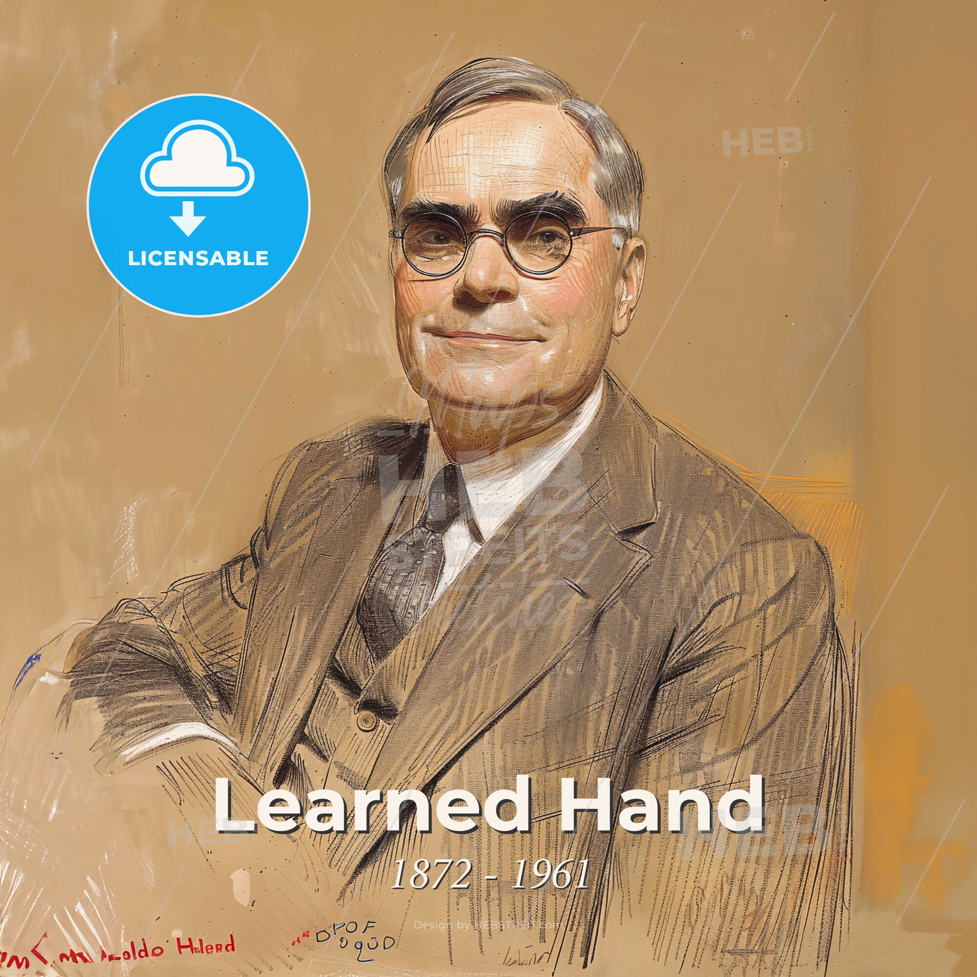 Learned Hand, 1872 - 1961, American judge - A Man In A Suit And Tie Print Template