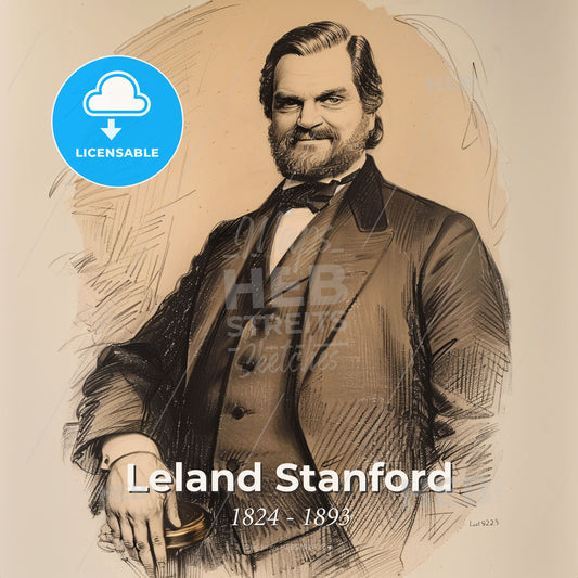 Leland Stanford, 1824 - 1893, American industrialist - A Man In A Suit Print Template