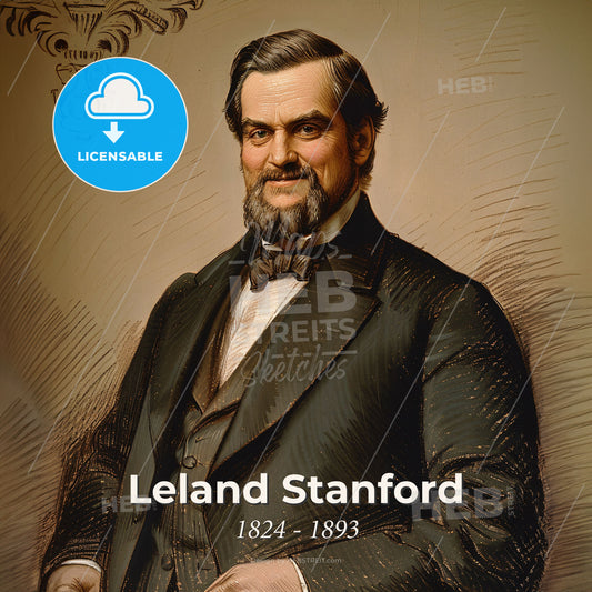 Leland Stanford, 1824 - 1893, American industrialist - A Man In A Suit Print Template