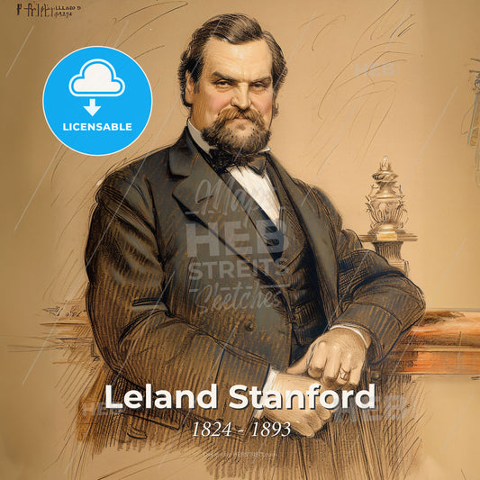 Leland Stanford, 1824 - 1893, American industrialist - A Man In A Suit Print Template