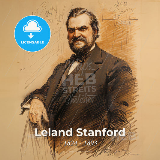 Leland Stanford, 1824 - 1893, American industrialist - A Man In A Suit Print Template
