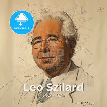 Leo Szilard, 1898 - 1964, Hungarian-American physicist - A Portrait Of A Man Print Template