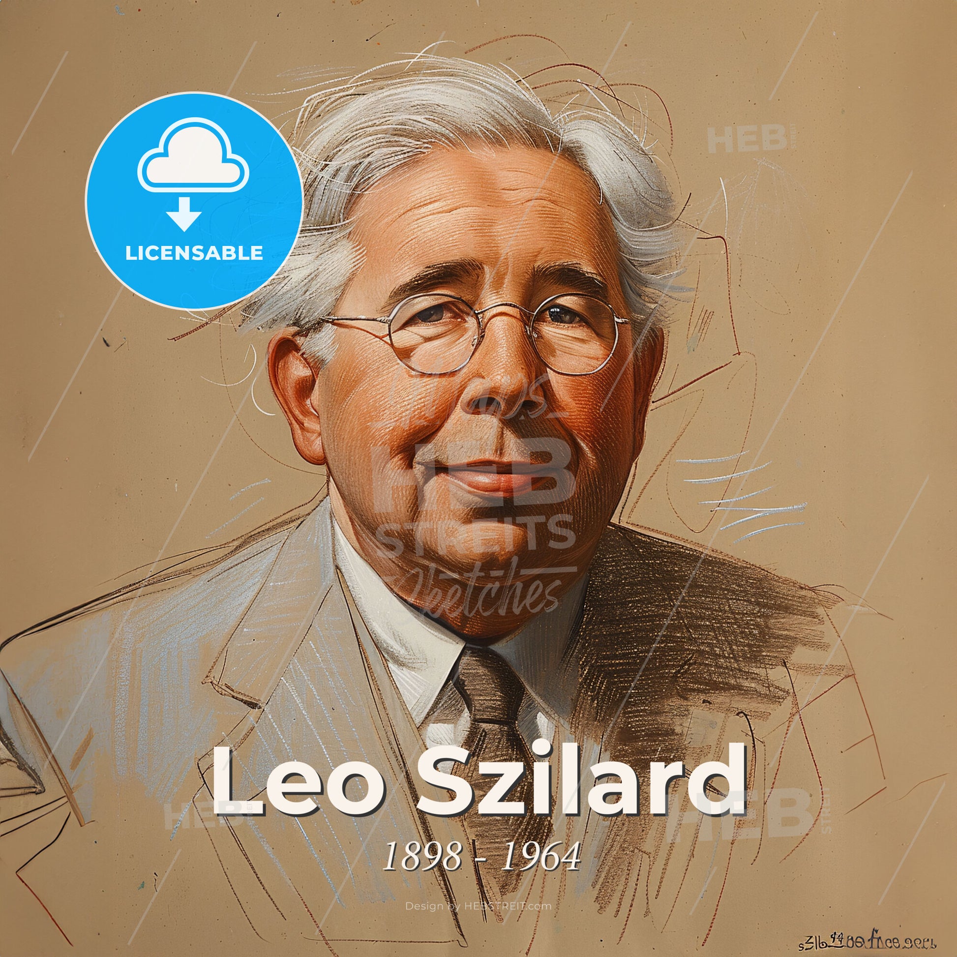 Leo Szilard, 1898 - 1964, Hungarian-American physicist - A Man Wearing Glasses And A Suit Print Template