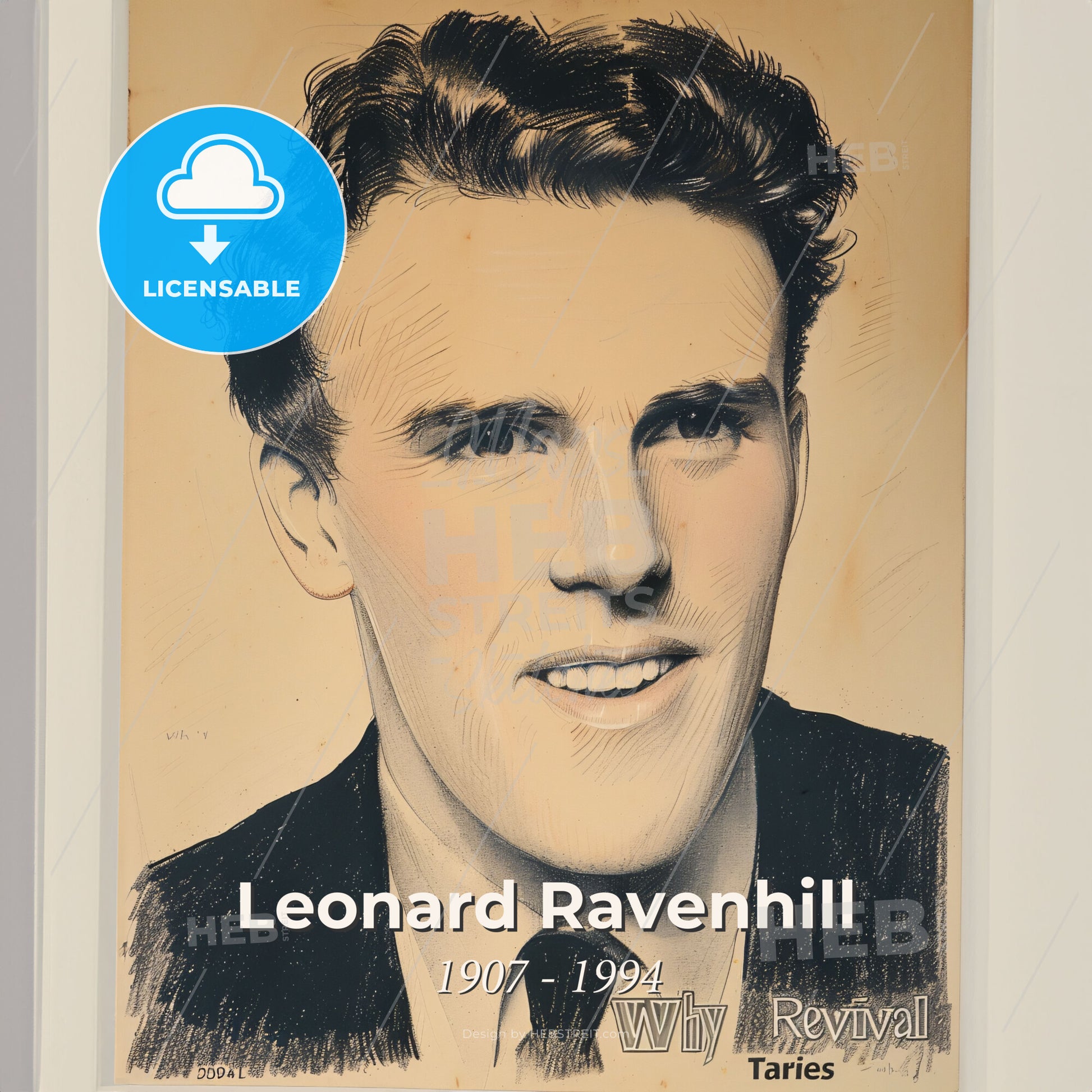 Leonard Ravenhill, 1907 - 1994, British-American preacher - A Portrait Of A Man Print Template