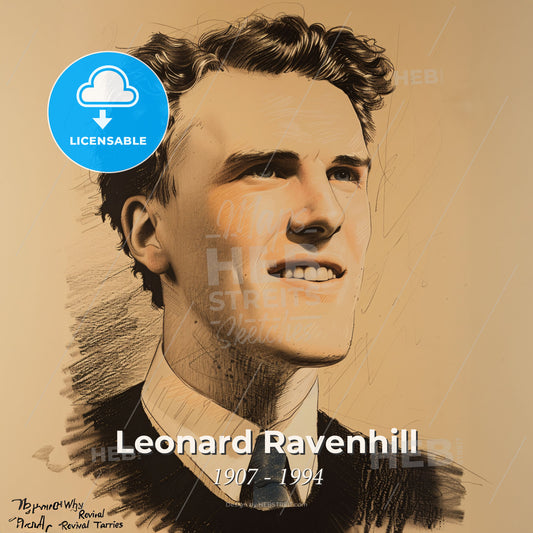 Leonard Ravenhill, 1907 - 1994, British-American preacher - A Drawing Of A Man Print Template