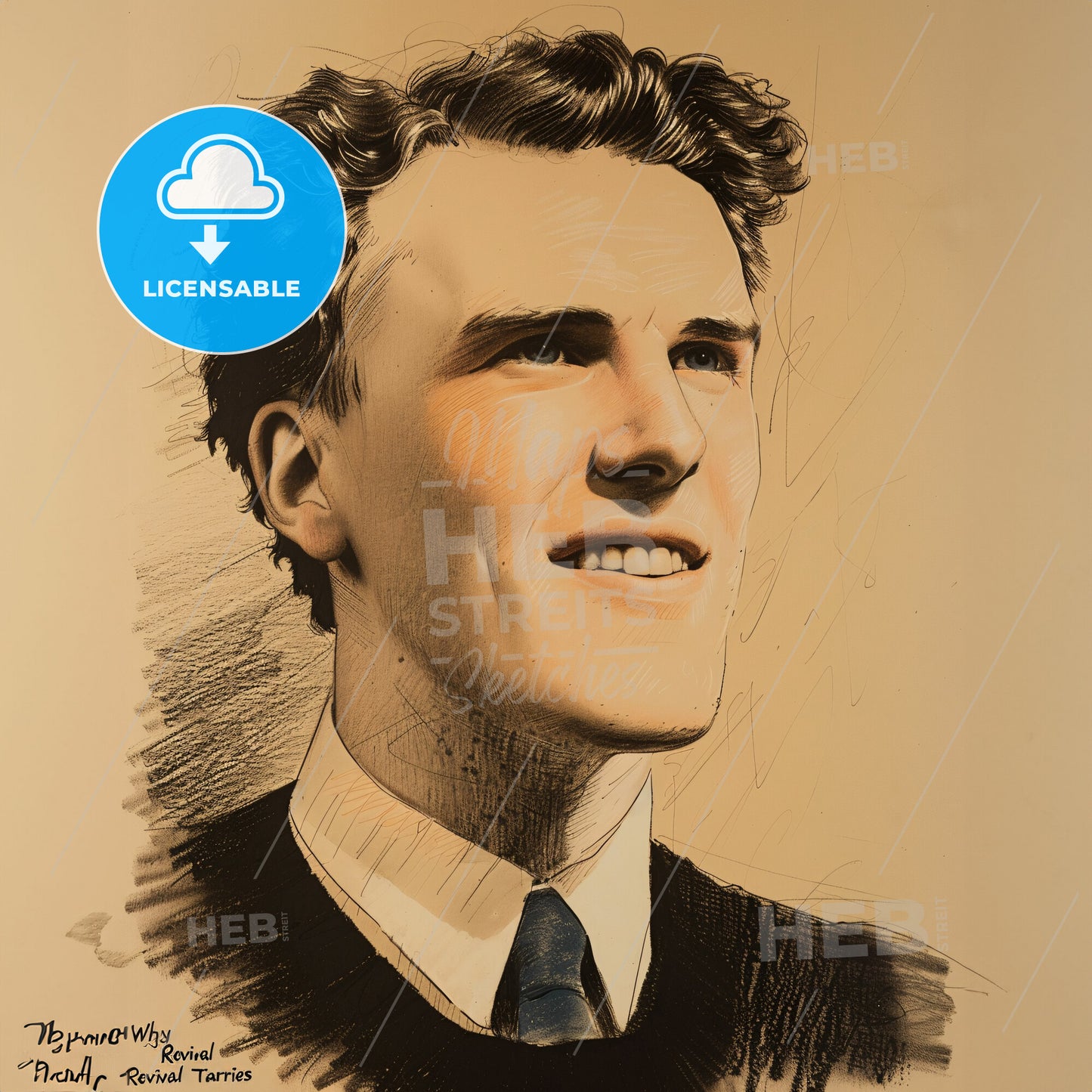 Leonard Ravenhill, 1907 - 1994, British-American preacher - A Drawing Of A Man