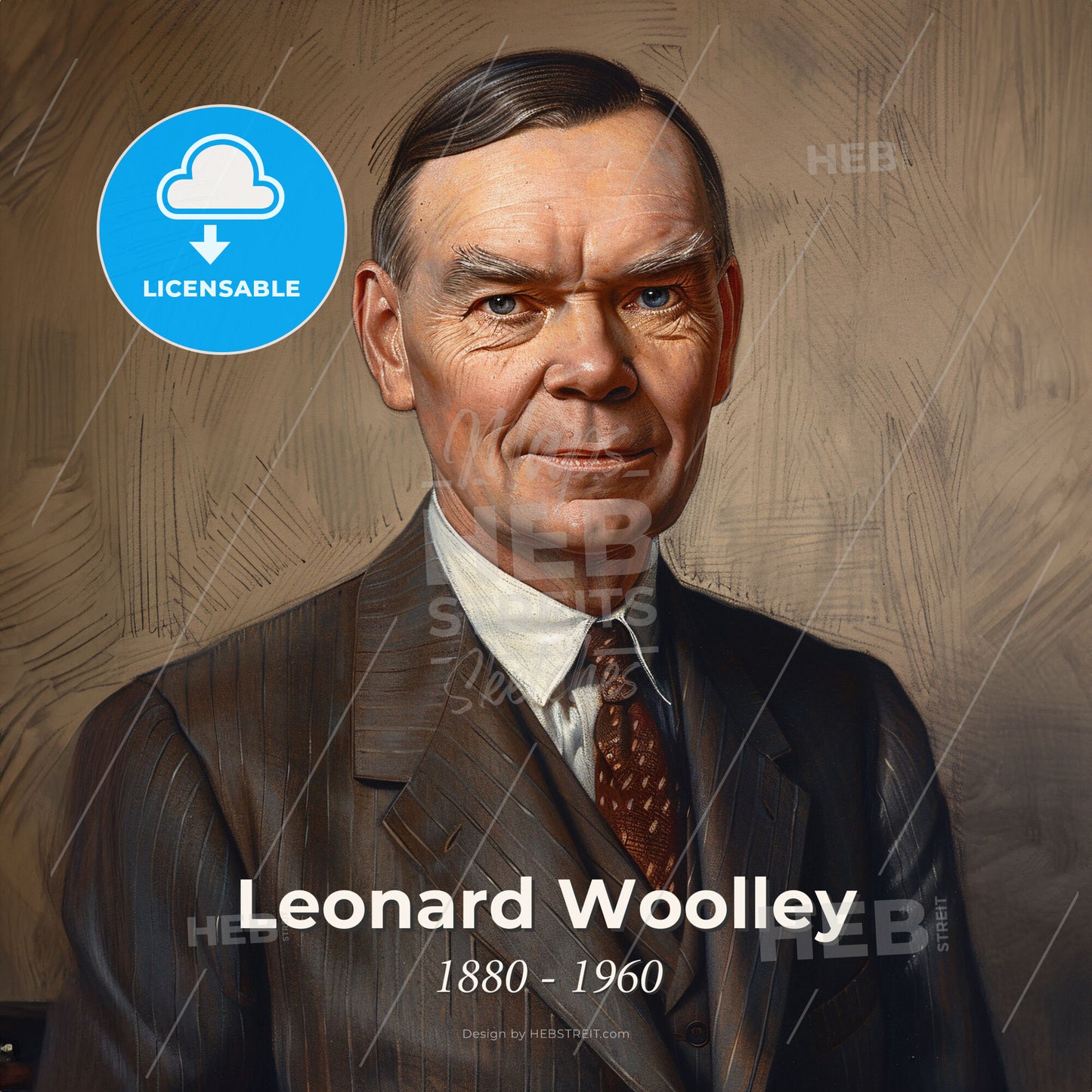 Leonard Woolley, 1880 - 1960, British archaeologist - A Man In A Suit Print Template