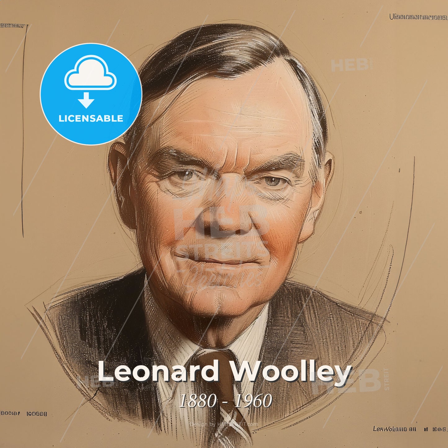 Leonard Woolley, 1880 - 1960, British archaeologist - A Man In A Suit And Tie Print Template