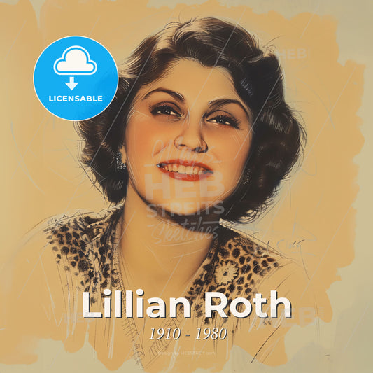 Lillian Roth, 1910 - 1980, American singer and actress - A Woman Smiling With Short Hair Print Template
