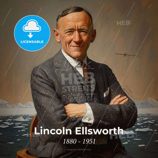 Lincoln Ellsworth, 1880 - 1951, American explorer - A Man In A Suit With His Arms Crossed Print Template