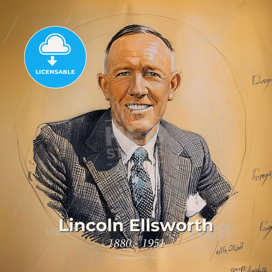 Lincoln Ellsworth, 1880 - 1951, American explorer - A Drawing Of A Man Print Template