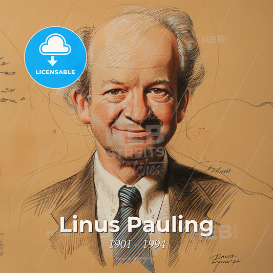 Linus Pauling, 1901 - 1994, American chemist - A Drawing Of A Man Print Template