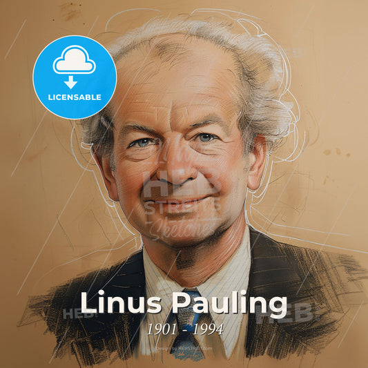 Linus Pauling, 1901 - 1994, American chemist - A Drawing Of A Man Print Template