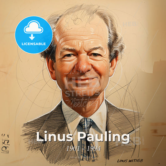 Linus Pauling, 1901 - 1994, American chemist - A Drawing Of A Man Print Template