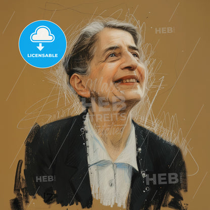 Lise Meitner, 1878 - 1968, Austrian-Swedish physicist - A Drawing Of A Woman Smiling