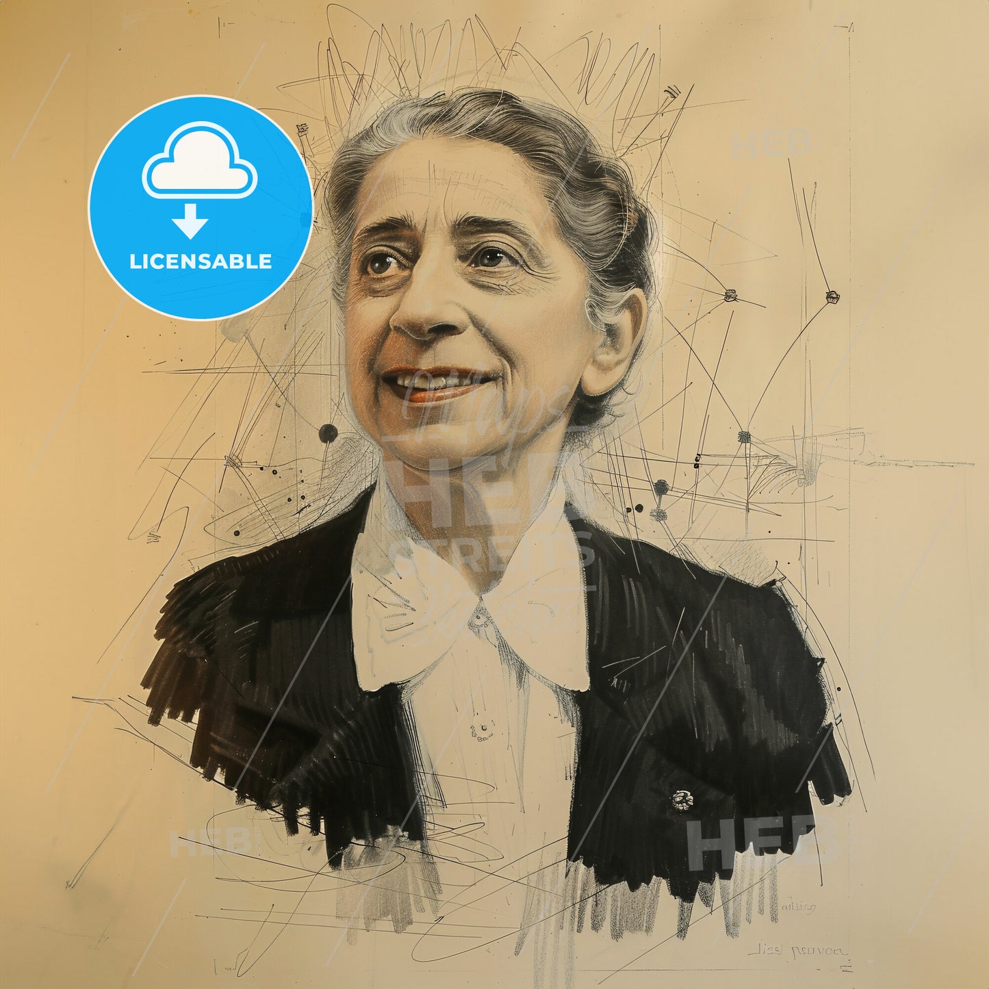 Lise Meitner, 1878 - 1968, Austrian-Swedish physicist - A Drawing Of A Woman