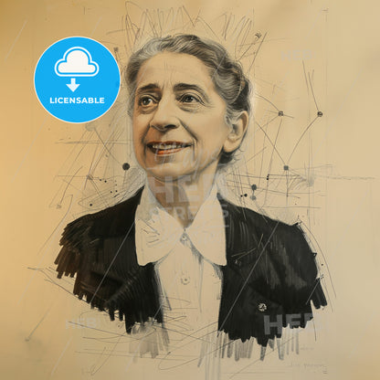Lise Meitner, 1878 - 1968, Austrian-Swedish physicist - A Drawing Of A Woman