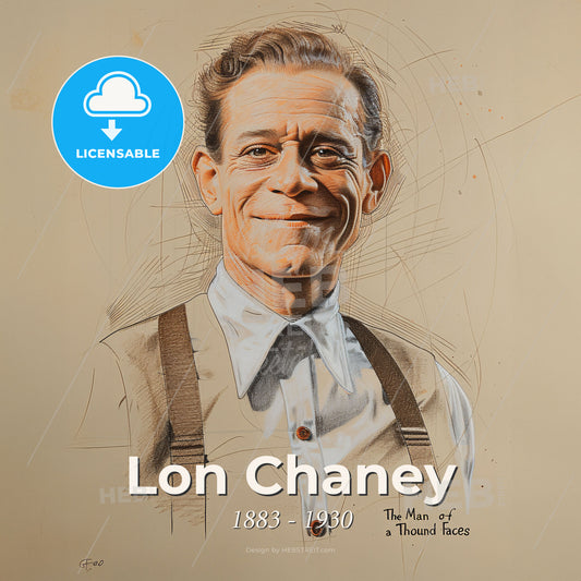 Lon Chaney, 1883 - 1930, American actor - A Portrait Of A Man Print Template