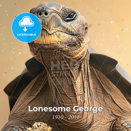 Lonesome George, 1910 - 2012, Pinta Island tortoise - A Turtle With A Large Neck And Long Neck Print Template