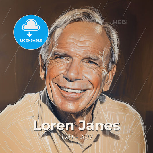 Loren Janes, 1931 - 2017, American stuntman and actor - A Man Smiling For The Camera Print Template