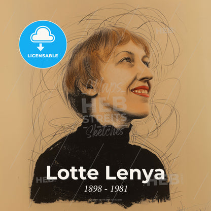 Lotte Lenya, 1898 - 1981, Austrian-German actress and singer - A Drawing Of A Woman Smiling Print Template