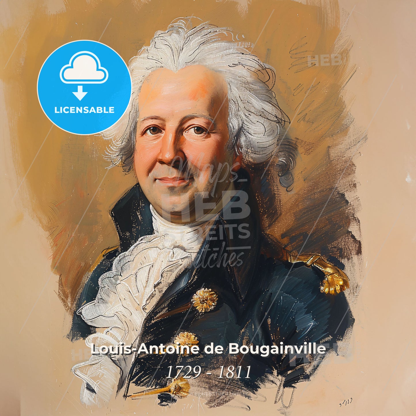 Louis-Antoine de Bougainville, 1729 - 1811, French admiral and explorer - A Painting Of A Man Print Template