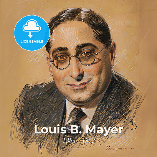 Louis B. Mayer, 1884 - 1957, Canadian-American film executive - A Man Wearing Glasses And A Suit Print Template