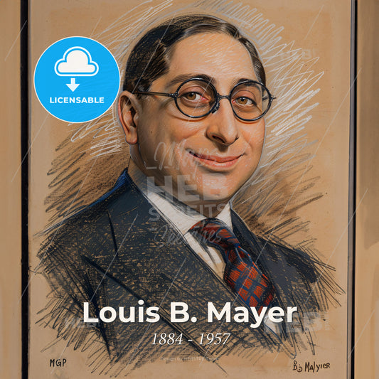 Louis B. Mayer, 1884 - 1957, Canadian-American film executive - A Man Wearing Glasses And A Suit Print Template