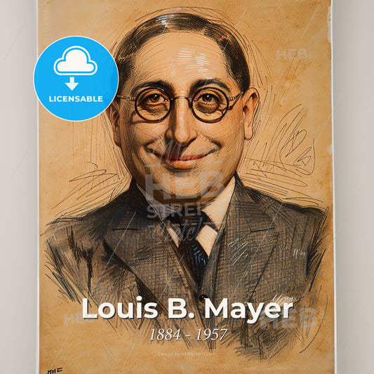 Louis B. Mayer, 1884 - 1957, Canadian-American film executive - A Portrait Of A Man Print Template
