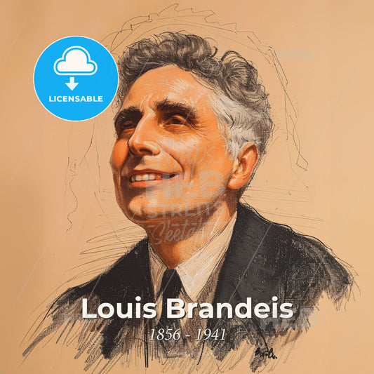 Louis Brandeis, 1856 - 1941, American lawyer and jurist - A Drawing Of A Man Print Template