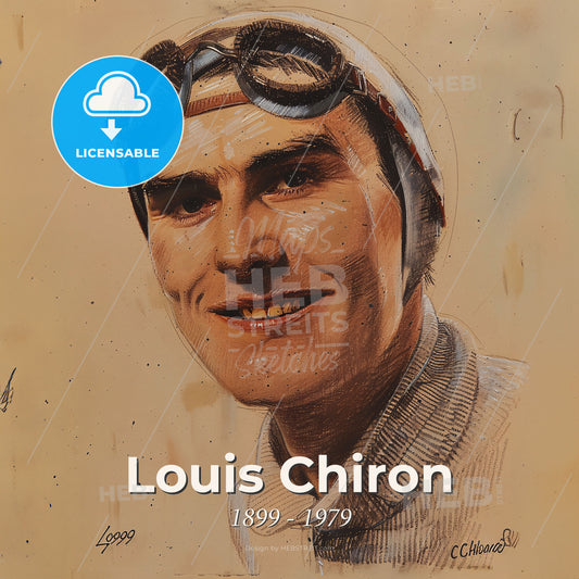Louis Chiron, 1899 - 1979, Monegasque racing driver - A Man Wearing Goggles And A Hat Print Template