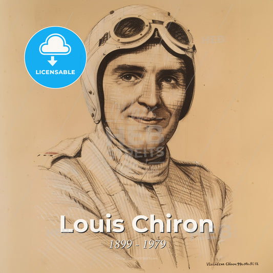 Louis Chiron, 1899 - 1979, Monegasque racing driver - A Man Wearing A Helmet Print Template