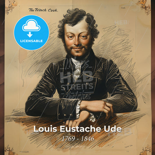 Louis Eustache Ude, 1769 - 1846, French chef - A Man Sitting At A Table Print Template