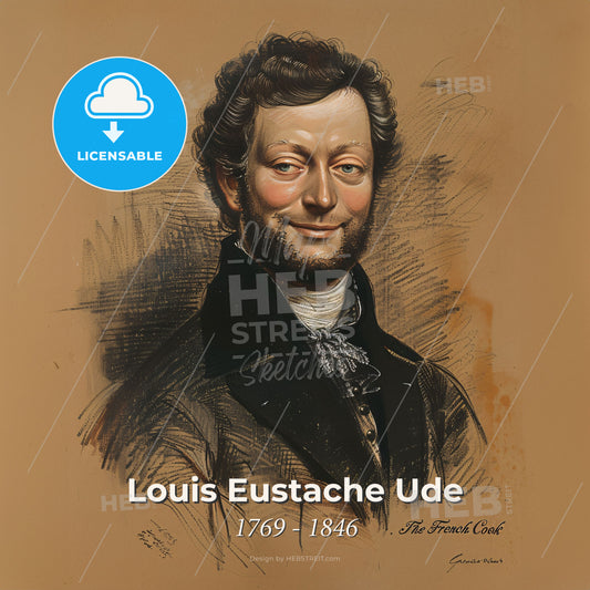 Louis Eustache Ude, 1769 - 1846, French chef - A Portrait Of A Man Print Template