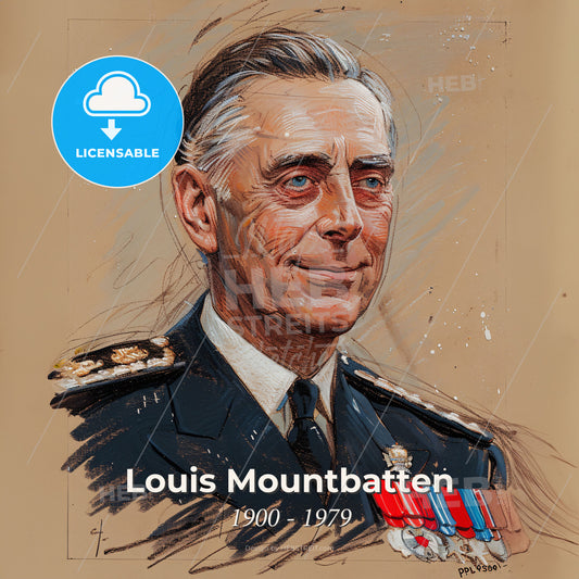 Louis Mountbatten, 1900 - 1979, British Admiral of the Fleet - A Man In A Military Uniform Print Template