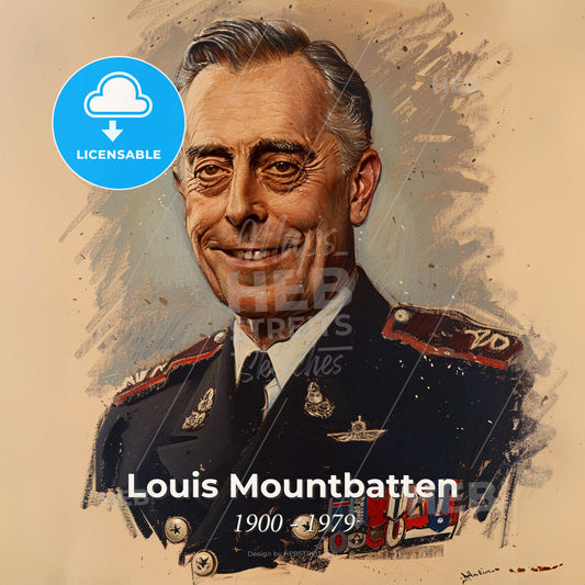 Louis Mountbatten, 1900 - 1979, British Admiral of the Fleet - A Man In A Military Uniform Print Template