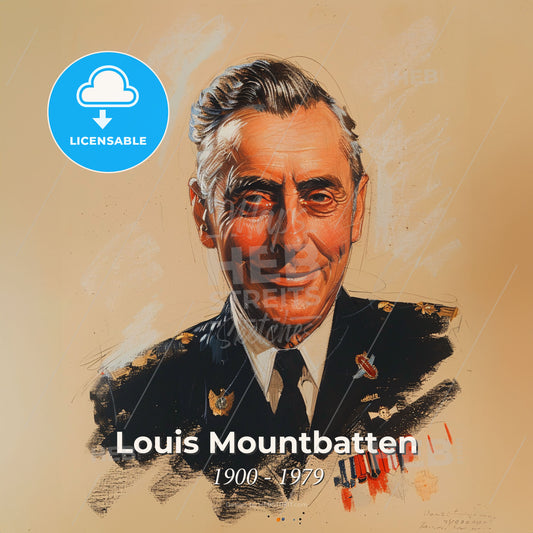 Louis Mountbatten, 1900 - 1979, British Admiral of the Fleet - A Man In A Military Uniform Print Template