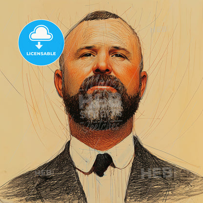 Louis Sullivan, 1856 - 1924, American architect - A Man With A Beard And Mustache