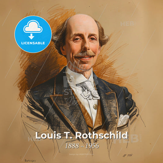 Louis T. Rothschild, 1888 - 1956, American hotelier - A Man With A Mustache And A Suit Print Template