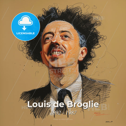 Louis de Broglie, 1892 - 1987, French physicist - A Man With Curly Hair And A Suit Print Template