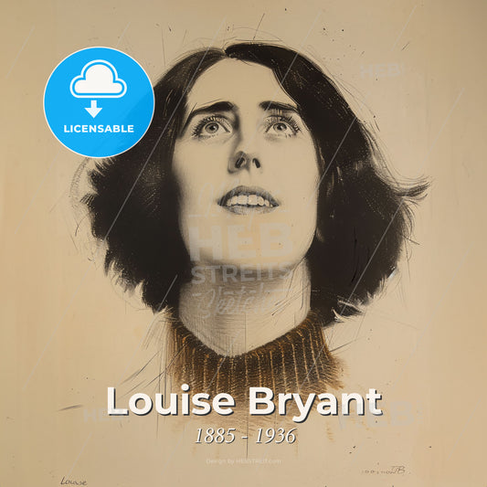 Louise Bryant, 1885 - 1936, American journalist and writer - A Drawing Of A Woman Looking Up Print Template