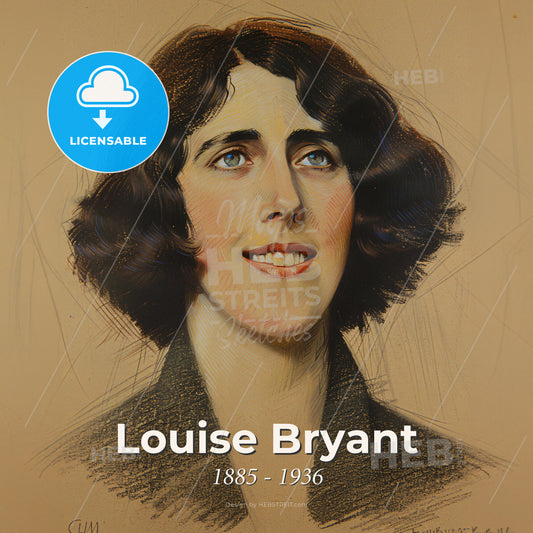 Louise Bryant, 1885 - 1936, American journalist and writer - A Drawing Of A Woman Print Template