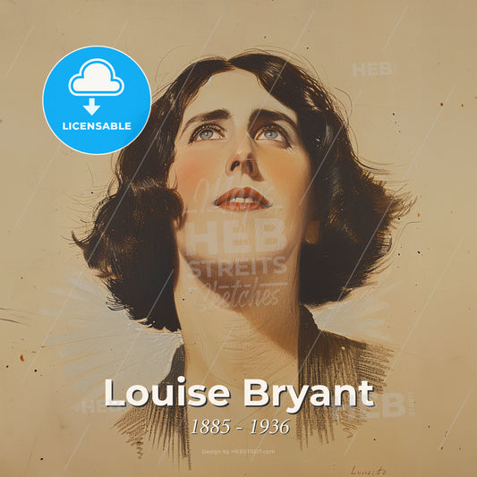 Louise Bryant, 1885 - 1936, American journalist and writer - A Woman Looking Up To The Sky Print Template